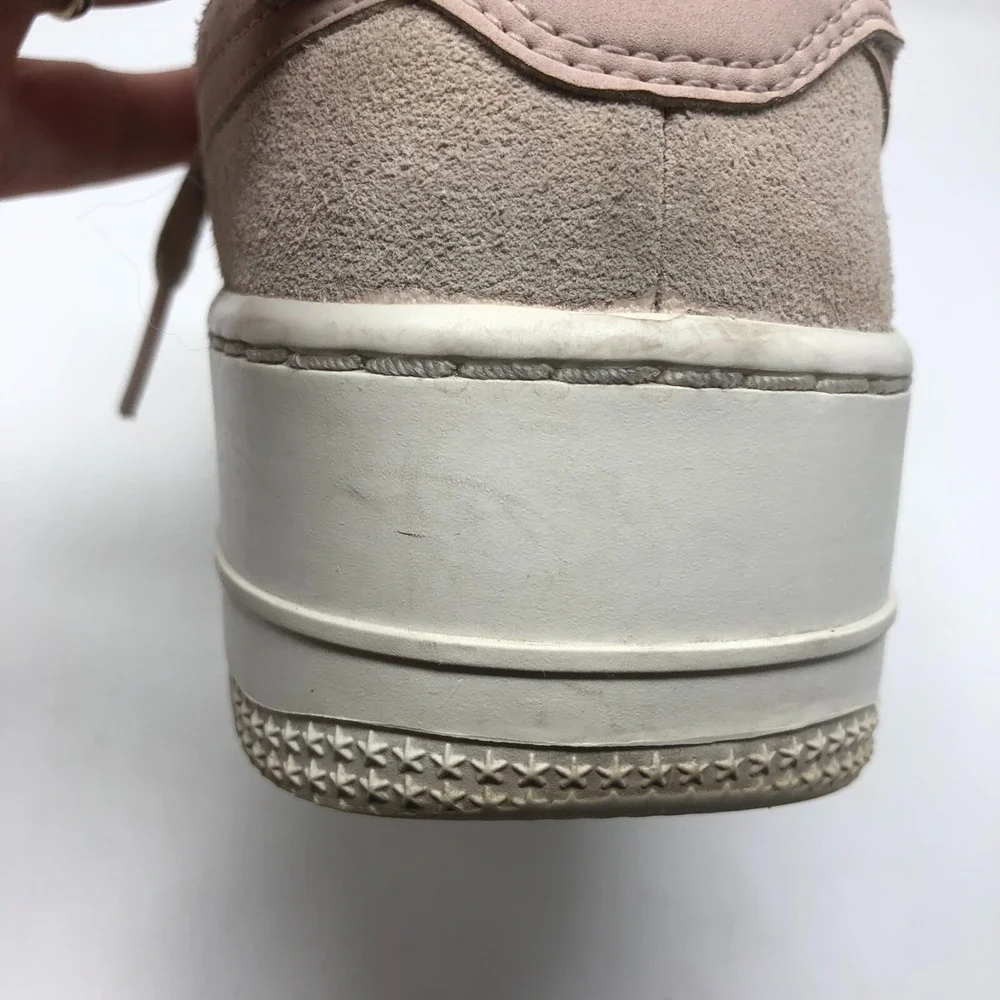 Nike Air Force 1 Sage Low Womens 6.5 Blush Pink Suede Leather Lace Up Streetwear